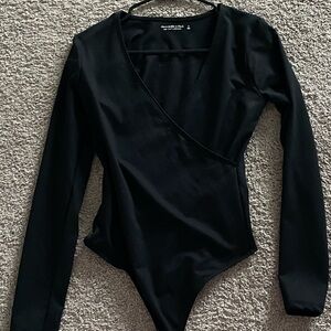 Abercrombie Black Wrap Bodysuit, S
